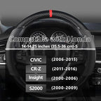 KAFEEK Customized Auto Car Steering Wheel Cover for Honda Civic, CR-Z, Insight, S2000, Small Size 14" - 14.25" Outer Diameter