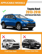 KINGGERI 300LBS Lockable Roof Rack Cross Bars Compatible with Toyota RAV4 2013-2018, Lockable Aluminum Heavy Duty Crossbar Anti-Theft Metal Lock Key Black Matte Powder Coated Non-Corrosion