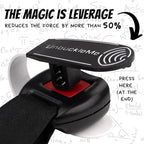 UnbuckleMe Car Seat Buckle Release Tool (As Seen on Shark Tank) - Easy Opener Aid for Arthritis, Long Nails, Older Kids - Button Pusher for Infant, Toddler Car Seats (2 Pack, Black & Gray)