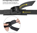Ayaport Lashing Straps with Buckles Adjustable Cam Buckle Tie Down Cinch Strap for Packing Black 4 Pack