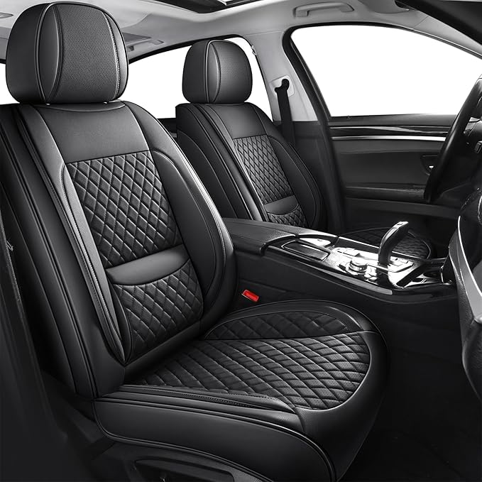 MIROZO Seat Covers Full Coverage,Waterproof Car Seat Covers Full Set Leather Car Seat Protector Automotive Seat Covers Univer