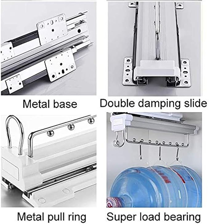 Pull Out Clothes Rail Extendable Clothes Rail - Sliding Wardrobe Closet Rod, Pull Out Closet Clothes Rail With Buffer System,