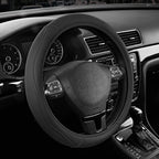 Road Comforts Leather Steering Wheel Cover with Decorative Trim and Piping, Anti-Slip Breathable Design, Fits 14.5–15 Inch Ro