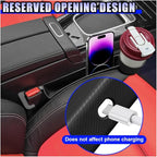 YoRise 2PCS Dual Slot Car Seat Gap Filler Organizer, Multifunctional Car Side Seat Gap Guard Spacer with Cup Holder, Universal Auto Storage Accessories for Preventing Items Falling Out (Black)