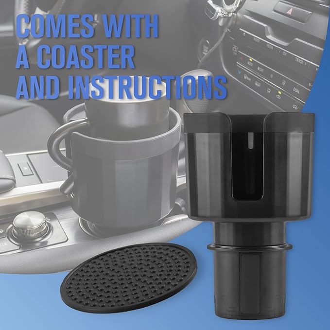 alpmosn Car Cup Holder Expander with Adjustable Base, Large Bottles & Big Drinks Diameter in 3.2"-4.0" Car Interior Accessori