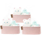 COMFY-HOMI 11.5"x7.5"x4.7" Storage Baskets for Organizing | Cotton Rope Woven Basket | Toy Storage Bin Box | Basket for Shelv
