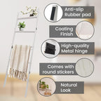 5-Tier Blanket Ladder – 4.8 Ft Wall Leaning Quilt Rack, Farmhouse Blanket Storage for Living Room, Bedroom & Bathroom – Rusti