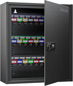 Uniclife 60 Position Key Cabinet Steel Security Storage Box with Combination & Key Lock, Resettable, Digital, Adjustable Rack