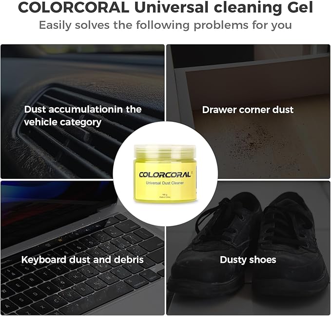 COLORCORAL 480g Cleaning Gel Universal Dust Cleaner for Car Vent Keyboard Cleaning Detailing Slime Putty Cleaning Kit Car Acc