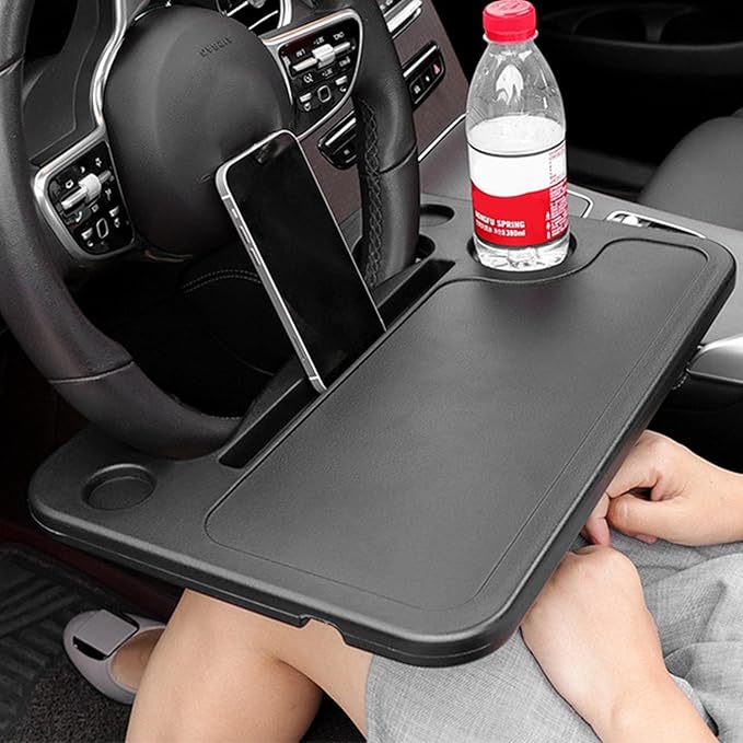 1 Pcs Car Steering Wheel Tray for Cadillac Seville/DeVille/Escalade ESV/Lyriq/Vistiq, Multi-Functional Notebook Eating Desk Double-Sided Design Table Holder Auto Interior Accessories,B