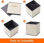 Lifewit Storage Cubes, Foldable Decorative Fabric Storage Baskets for Organizing Home Organizers with Handles for Shelves, Cl