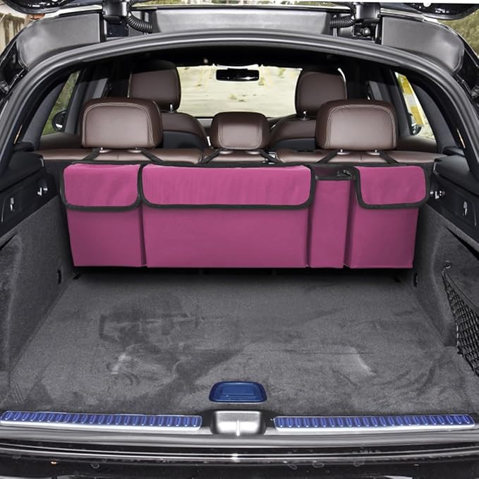 BELOMI Car Trunk Organizer, Auto Waterproof Sturdy Backseat Hanging Large Storage Collapsible Cargo Bag with Anti-Slip