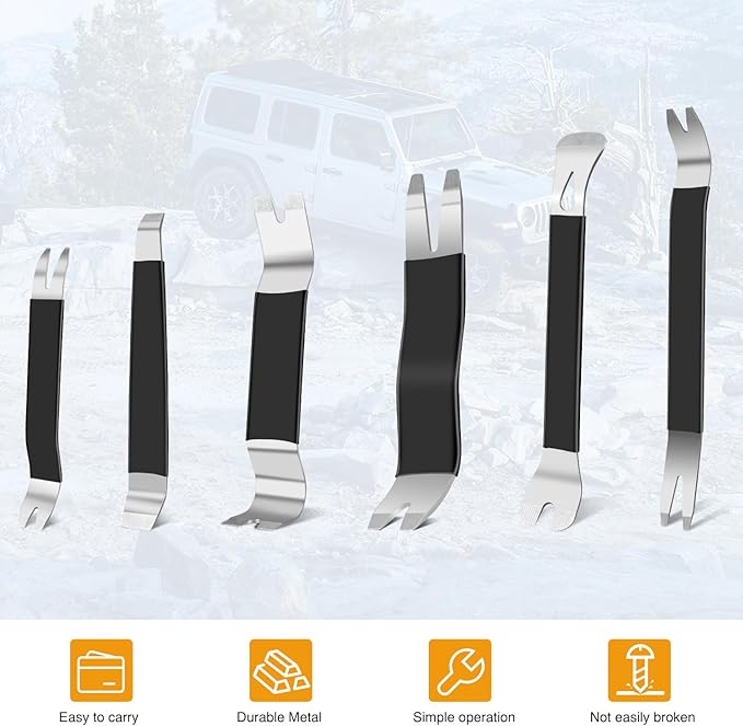 GOOACC 11PCS Trim Removal Tool Kit, Metal & Nylon Pry Tools Set for Car Door Panel, Dashboard, Audio, Clips, Fastener Remover