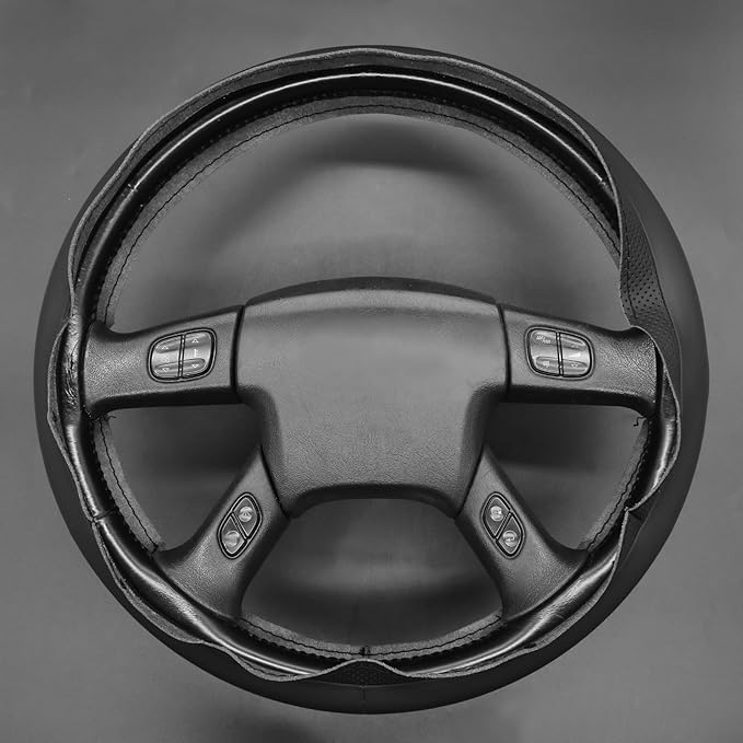 MEWANT Steering Wheel Cover for Chevy Silverado 1500/2500 / 3500 2003-2006 / Silverado 1500 2500HD 3500 Classic/Trailblazer Hand-Stitched Microfiber Leather Steering Wheel Wrap
