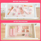 Kitchen Desk Drawer Organizers Storage for Office, Small Acrylic Vanity Trays Makeup Organizer for Drawer Bathroom Plastic Ma