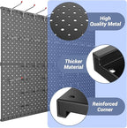 WALMANN 4-Pack 12"x16" Metal Pegboard Panels for Garage, Tool Organizer Pegboard for Pegboard Hooks - Compatible with 1/8" & 