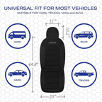 Skechers Memory Foam Car Seat Covers,Thick Cool Touch Fabric Seat Covers Front Seat Covers Airbag Compatible,Automotive Comfo