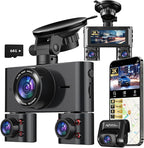 Dash Cam 360°, 4 Channel Camera for Cars Front and Rear Inside, 2K FHD Mini Dashcam, 5G WiFi, GPS, Free 64G Card, Voice Contr