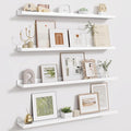 Fun Memories 36 Inch Floating Shelves for Wall - Wall Shelves with Lip Set of 4 - Nursery Bookshelf for Storage - Picture Led