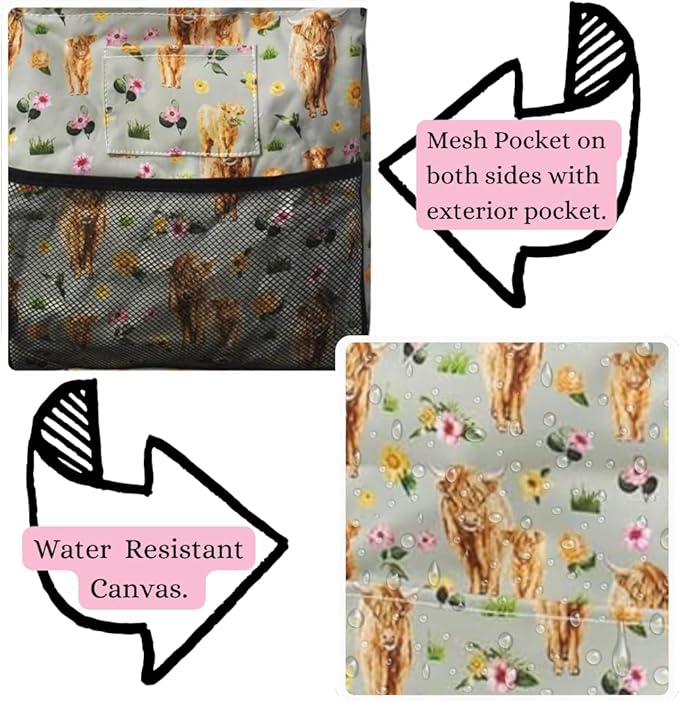NGIL Extra Large Utility Tote Reusable Grocery Bag Oversized Collapsible for Groceries, Storage, Picnic, Beach (Floral Cow-Black)