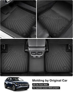 Powerty Floor Mats for 2022-2025 2026 Hyundai Tucson(Non-Hybrid Models) Accessories All Weather Floor Liner 3D TPE 1st & 2nd Row Floor Mat Heavy-Duty Floor Liners(NOT for Hybrid)