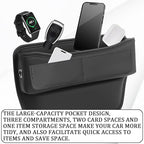 msyuusr Car Seat Gap Filler Organizer, Front Seat Leather Storage Box, Car Organizers and Storage, Car Accessories for Women Men, Car Seat Gap for storage Phones, Glasses, Keys, Cards (Black)