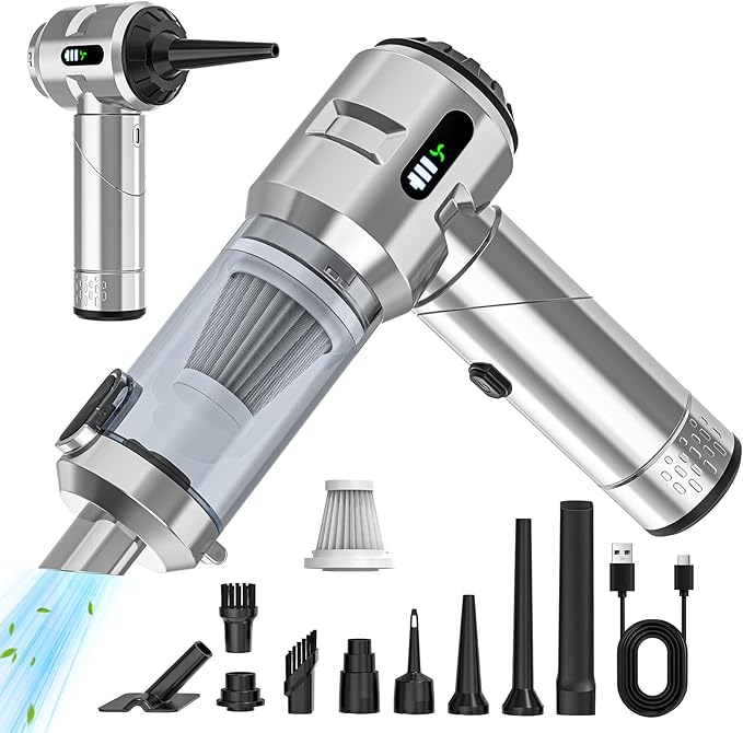 【Upgraded Version】Sycoodeal Car Vacuum Cleaner,Mini Portable Vacuum Cordless,25000PA Powerful Strong Cyclonic Suction USB Rec