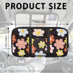 Car Sun Visor Organizer,Hippie Flower Theme Truck Visor Organizer Elastic Bands Organizes Essentials for Cards, Pens and Document