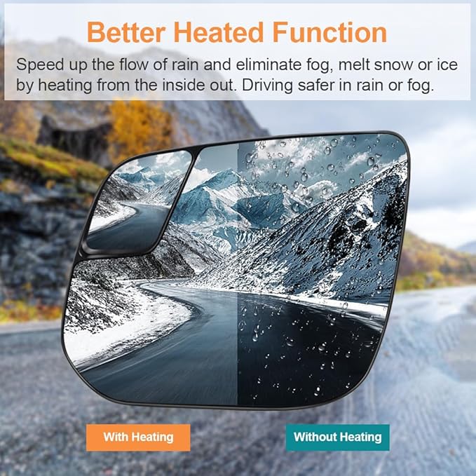 Senzeal Driver Side Heated Mirror with Blind Spot Mirror for Chevrolet Chevy Colorado GMC Canyon 2015-2022 Rearview Mirrors Glass Replaces 23191160 (Left Side)