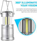 Lichamp LED Camping Lantern, 4 Pack Battery Powered Flashlight for Power Outages, Portable Collapsible Hanging Light Essentia