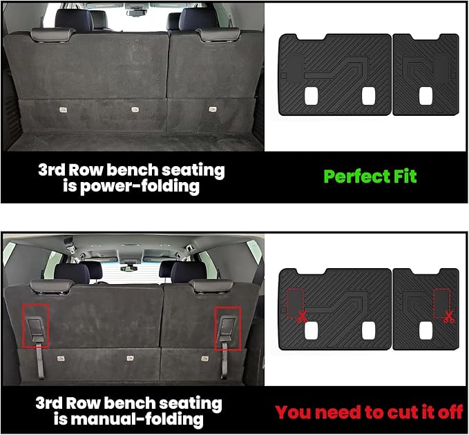 LASFIT Trunk Mat with Backrest Mat 2015-2020 for Chevrolet Chevy Tahoe/GMC Yukon (Only Yukon, Not Fit Yukon XL)/Cadillac Escalade (Only Escalade, Not Fit Escalade ESV), All Weather TPE Custom Fit