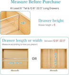 Vtopmart 6 Pack 6" Tall Upgrade Drawer Dividers for Big and Deep Drawer, 12.8"-22.3" Adjustable Expandable Dresser Drawer Org