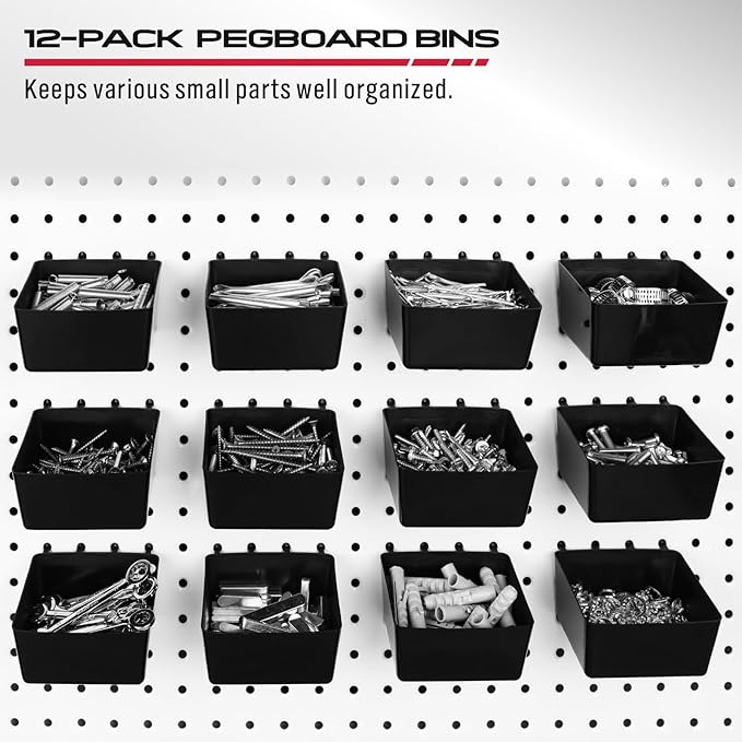 300-Piece Pegboard Hook Set, Pegboard Organizer Accessories for Hanging, Durable Metal Hooks for Tool Organization, Garage, W