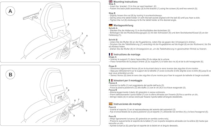 Car Tablet Holder Compatible for Volvo XC90 XC60 V90 V60 S90 S60 (Model 2017 or Newer), Back Seat Headrest Mount Compatible with All iPad Pro Air Mini, Galaxy Tabs, 4.7-12.9" Tablets