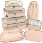 Shacke Packing Cubes for Travel 8 Set - Premium Luggage Organizer Bags - Versatile Travel Organizer for Women and Men - Optim