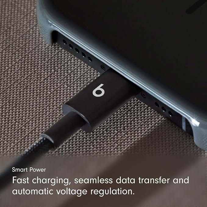 Beats USB-A to USB-C Woven Short Cable Fast Charging Durable/Tangle-Free Compatible Charger for Apple & Android Devices (8 in