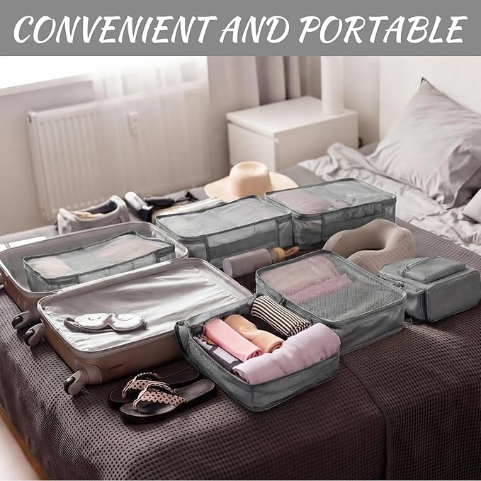 Silkfly 16 Pcs XL Packing Cube for Travel Luggage Organizer Suitcase High Capacity Large Packing Bag Bulk Reusable Mesh Trave