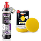 menzerna All-in-One polishing Kit I Car polishing Set with Menzerna One-Step Polish 3in1 (8oz) and 3.5 Inch Polishing Pad I Moderate Scratch Remover, high Gloss and Wax Kit for All Types of Vehicles