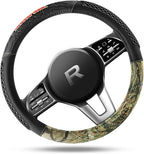 Mossy Oak Camo Steering Wheel Cover - PVC Leather and Cotton Twill, Universal Fit 14 1/2 inches to15 inches - Official Licensed Product…