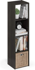Furinno Pelli Cubic Storage Cabinet, 4x1, Espresso