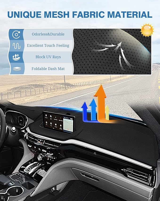 FIILINES Dash Cover for Acura MDX 2022-2024, Dashboard Mat Cover MDX Accessories Dash Cover Sunshade Nonslip Mesh Protector N