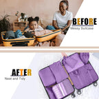 Packing Cubes for Travel - 8 Set Luggage Organizer Bags for Family, Mesh Breathable Packing Cubes for Suitcases Durable Trave