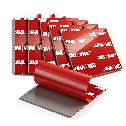 3M Double Sided Adhesive Pads for Dash Cam Mount 2.8" x 2.8" 6 Pack Heavy Duty Mounting Tape for Windshield GPS Camera Holder Dashboard & Outdoor Automotive Applications