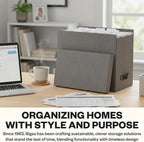 Bigso John Desktop File Box - Storage Solution and Document Organizer for Important Paperwork - Durable Hanging File Box with