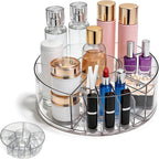 360° Rotating Acrylic Makeup Organizer, Clear Makeup Brush Holder & Pen Holder, Multi-Compartment Rotating Organizer for Cosm