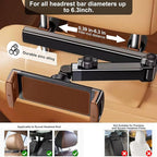 Car Headrest Tablet Holder - [18.9" Max Extension] [Zinc Alloy Lockable Arm] Backseat Phone & Tablet Mount for iPad, iPhone, Switch, 4.7-13" Devices (D6)
