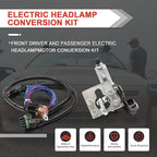 Electric Headlight Motor Conversion Kit - 2PCS Front Left & Right Compatible with Chevrolet Corvette C3 (1968-1982) Headlight