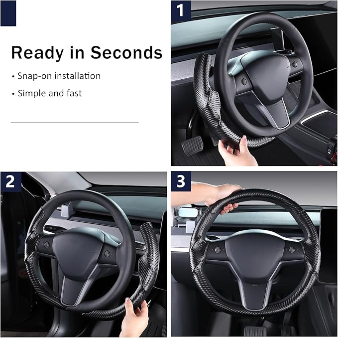 Steering Wheel Cover for Tesla Model 3(2017-2023) Model Y(2020-2024), Steering Wheel Accessories for Tesla Model 3/ Y