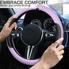 Cxtiy Steering Wheel Cover for BMW X1 X2 X3 X4 X5 X6 330i 530i 740i iX1 iX3 i4 i5 M3 M5 (Purple, Standardized(14.5'-15'))