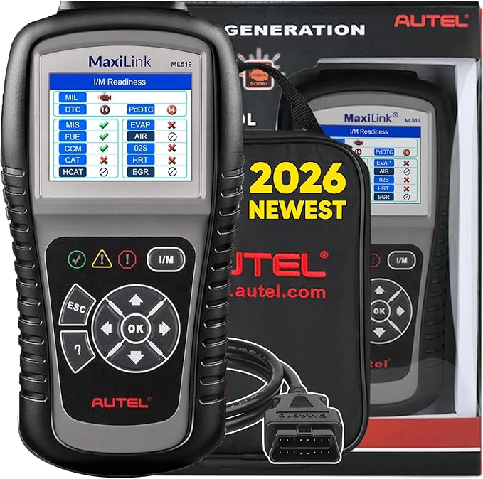 Autel MaxiLink ML519 OBD2 Scanner, New Ver. of AL519, Enhanced Mode 6 Car Code Reader, Check Engine Light Read/Erase Fault